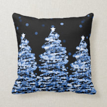 Elegante WeihnachtenBokeh Bäume blau