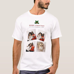 Elegante Weihnachts-Blumenfamilie Foto Collage T-Shirt