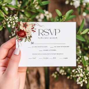 Elegante Weihnachts-Blumentypografie RSVP Karte