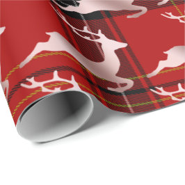 Elegante Weihnachts Buffalo Karierte Muster Rose G Geschenkpapier