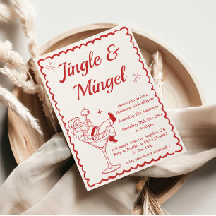 Elegante Weihnachts-Cocktailparty mit Jingle & Min Einladung