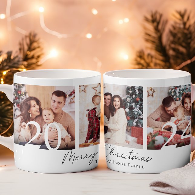 Elegante Weihnachts-Collage Kaffeetasse (Von Creator hochgeladen)