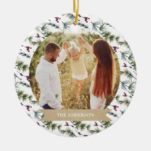 Elegante Weihnachts-Collage Keramik Ornament
