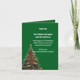 Elegante Weihnachts-Dankeskkarte mit festlichem Ch Einladung