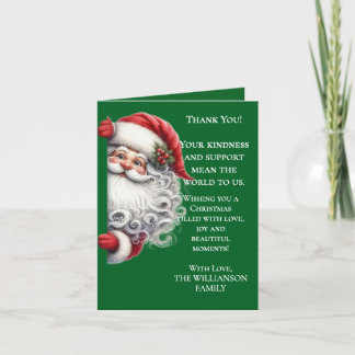 Elegante Weihnachts-Dankeskkarte mit Santa & Gold Einladung
