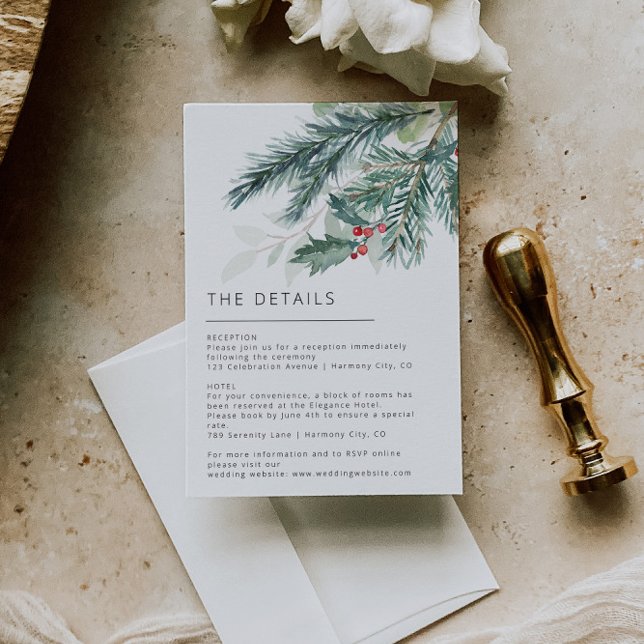 Elegante Weihnachts-Details-Karte RSVP Karte (Von Creator hochgeladen)