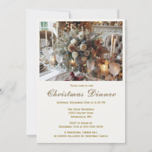 Elegante Weihnachts-Dinner-Einladung Einladung