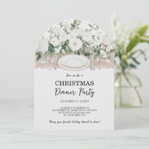 Elegante Weihnachts-Dinner Party Einladung