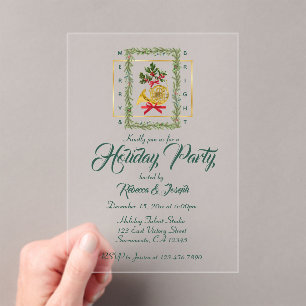 Elegante Weihnachts-Einladung im französischen Hor Acryleinladungen