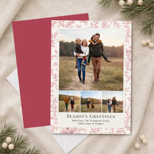 Elegante Weihnachts-Foto-Collage-Karte mit rotem L Feiertagskarte