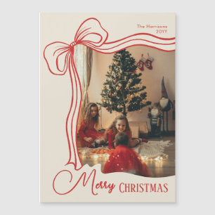 Elegante Weihnachts-Foto-Magnetkarte Magnetkarte