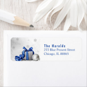 Elegante Weihnachts-Geschenkboxen mit Blue Ribbon