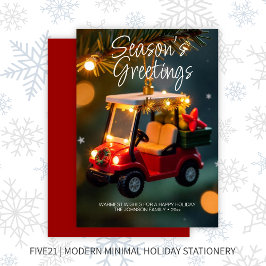 Elegante Weihnachts Golf Cart Ornament Feiertagskarte