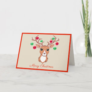 Elegante Weihnachts-Hirsch-Grußkarte Karte