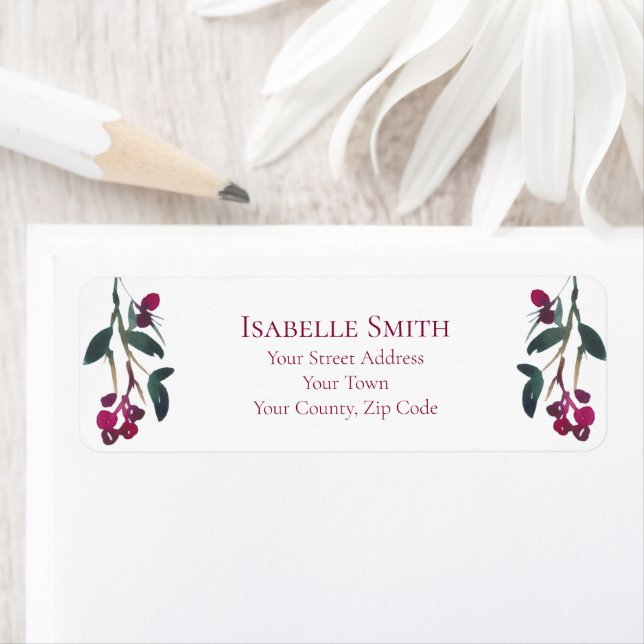 Elegante Weihnachts-Hochzeit Burgund Berries (Insitu)