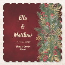Elegante Weihnachts-Hochzeit mit rotem Samt und Bo