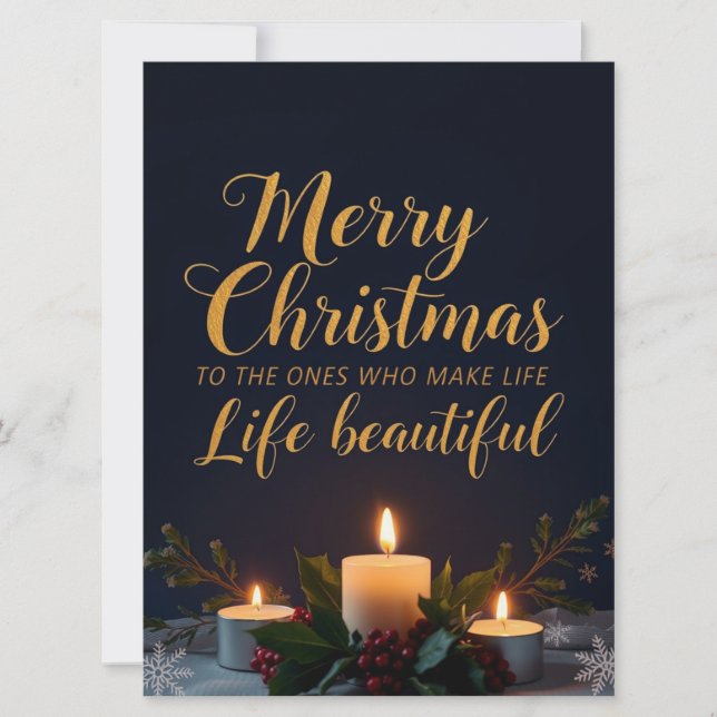 Elegante Weihnachts-Kompliment-Handlettering-Kunst (Vorderseite)