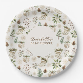 Elegante Weihnachts- oder Winterkindusche Pappteller