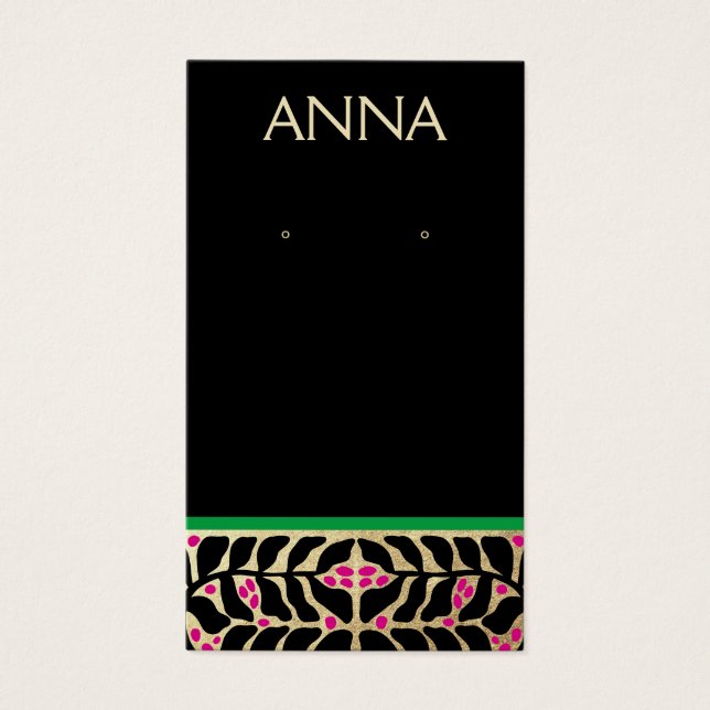 Elegante Weihnachts-Ohrring-Display-Karte (Vorderseite)