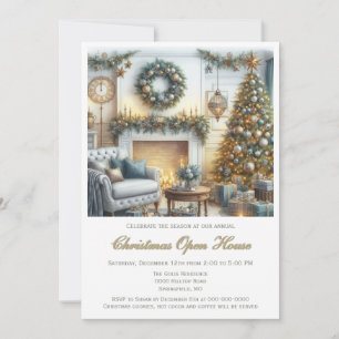 Elegante Weihnachts-Open-House Einladung