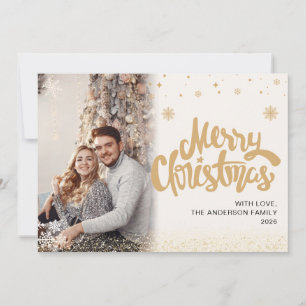 Elegante Weihnachts-Overlay-Foto-Schneeflocke Feiertagskarte