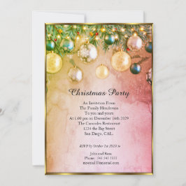 Elegante Weihnachts-Party-Baubles-Einladung Einladung