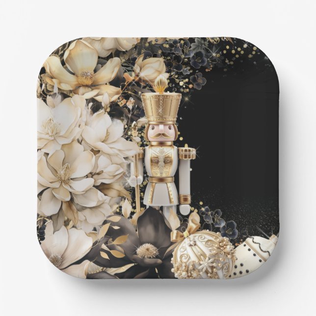 Elegante Weihnachts-Party-Teller Pappteller (Vorderseite)