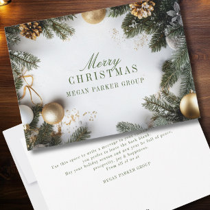 Elegante Weihnachts-Pine Tree Business Holiday Car Feiertagskarte