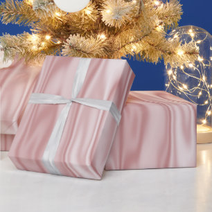 Elegante Weihnachts-Rosa Imitate Satin Graphic Geschenkpapier