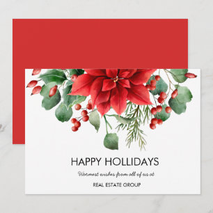 Elegante Weihnachts-Rote Blume Feiertagskarte