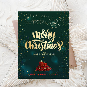 Elegante Weihnachts-Rote Kerzen Feiertagskarte