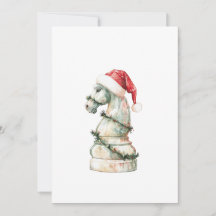 Elegante Weihnachts-Schachkarte – Wasserfarben Spr