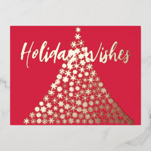 Elegante Weihnachts-Script-Holiday wünscht Postcar Folie Einladungspostkarte