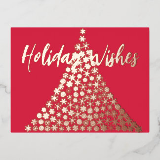 Elegante Weihnachts-Script-Holiday wünscht Postcar Folie Einladungspostkarte