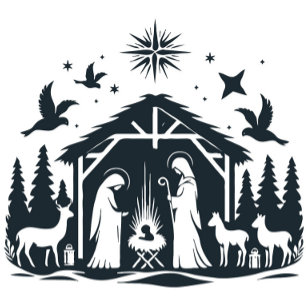 Elegante Weihnachts-Silhouette Weihnachtspostkarte Feiertagspostkarte