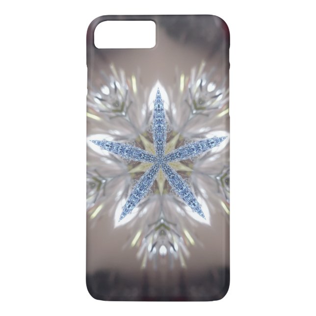 Elegante Weihnachts-Star Shiny Blue White Case-Mate iPhone Hülle (Rückseite)