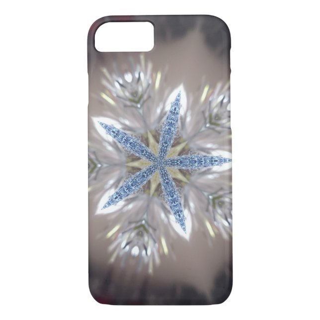 Elegante Weihnachts-Star Shiny Blue White Case-Mate iPhone Hülle (Rückseite)