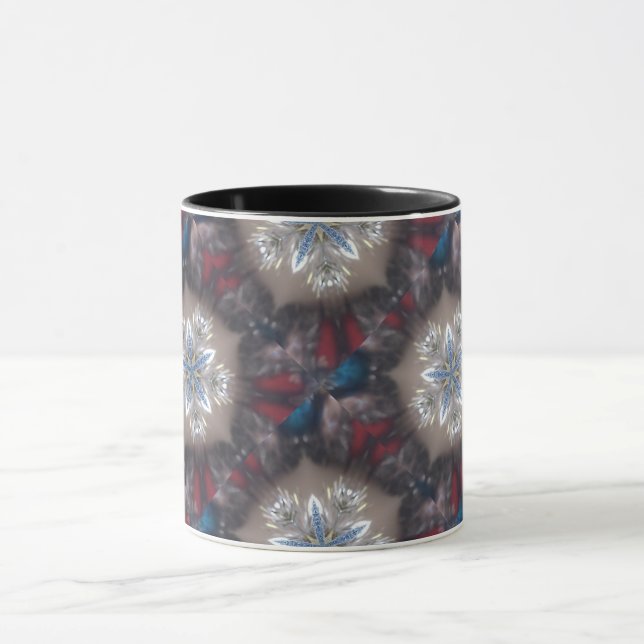 Elegante Weihnachts-Star Shiny Blue White Tasse (Zentrum)