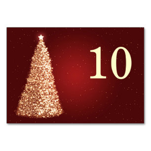 Elegante Weihnachts-Tischnummer Gold Tischnummer