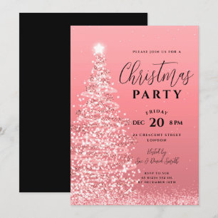 Elegante Weihnachts-Tree Party Rose Einladung
