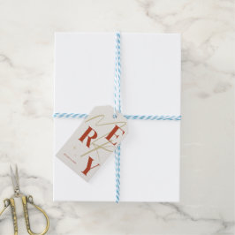 Elegante Weihnachts-Typografie Geschenkanhänger