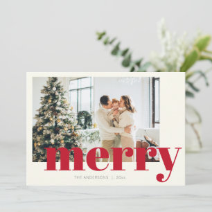 Elegante Weihnachts-Typografie modernes Foto Feiertagskarte