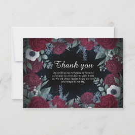 Elegante Weihnachts-Winter-Blumen-Hochzeit-Dankesc Dankeskarte