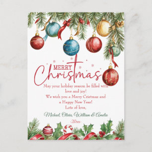 Elegante Weihnachts-Winterbaum-Feiertagskarte Feiertagspostkarte