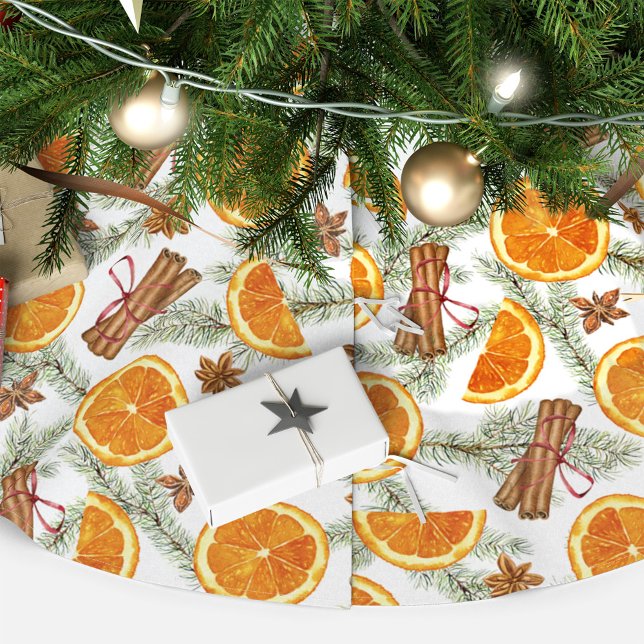 Elegante Weihnachts-Zuhause Citrus Gewürz Polyester Weihnachtsbaumdecke (Von Creator hochgeladen)