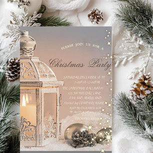 Elegante Weihnachtsbälle, Laterne Weihnachtsfeier Einladung