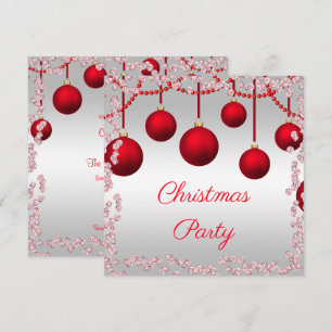 Elegante Weihnachtsbälle, Perlen & Diamanten Einladung