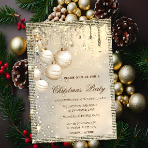 Elegante Weihnachtsbälle Tropfen Gold Weihnachten Einladung