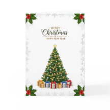 Elegante Weihnachtsbaum- & Festtagsgrüße-Karte