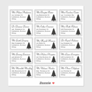 Elegante Weihnachtsbaum-individuelle Namen Adresse Aufkleber
